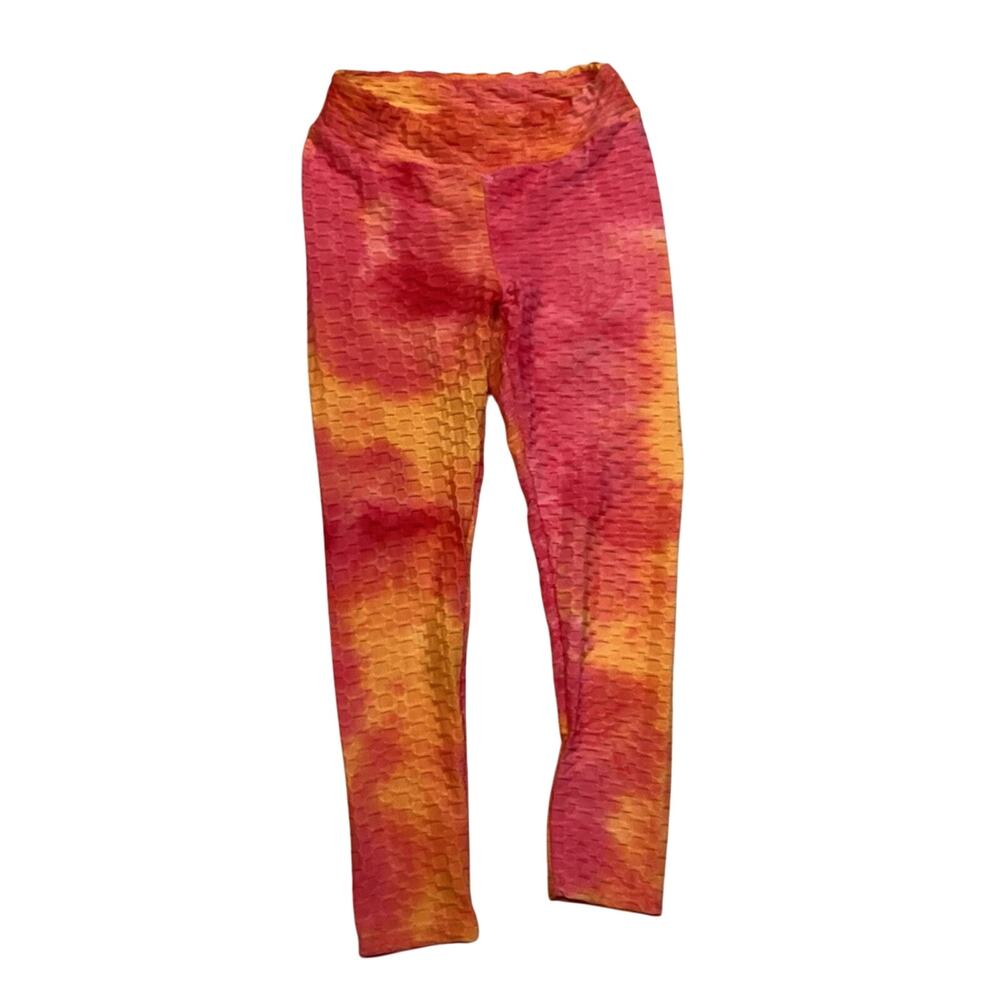 Honeycomb Bubble Texture Tie Dye Butt Lift Leggings